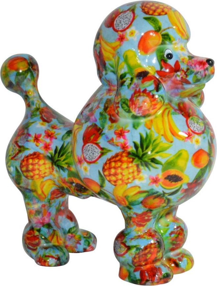 Pomme Pidou Poodle Paris spaarpot | Poedel - Blauw met fruit